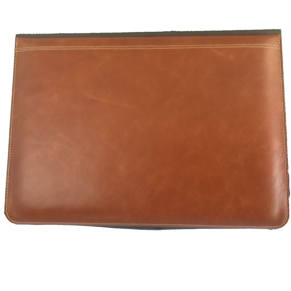 Dulccio Leather Laptop Case Envelope Tan Color Compatible Macbook Air 13" NEW - Picture 4 of 11